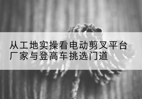 吴兴电动剪叉升降平台厂家-从工地实操看电动剪叉平台厂家与登高车挑选门道